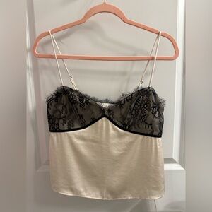 Abercrombie & Fitch Black and Cream Lace Camisole